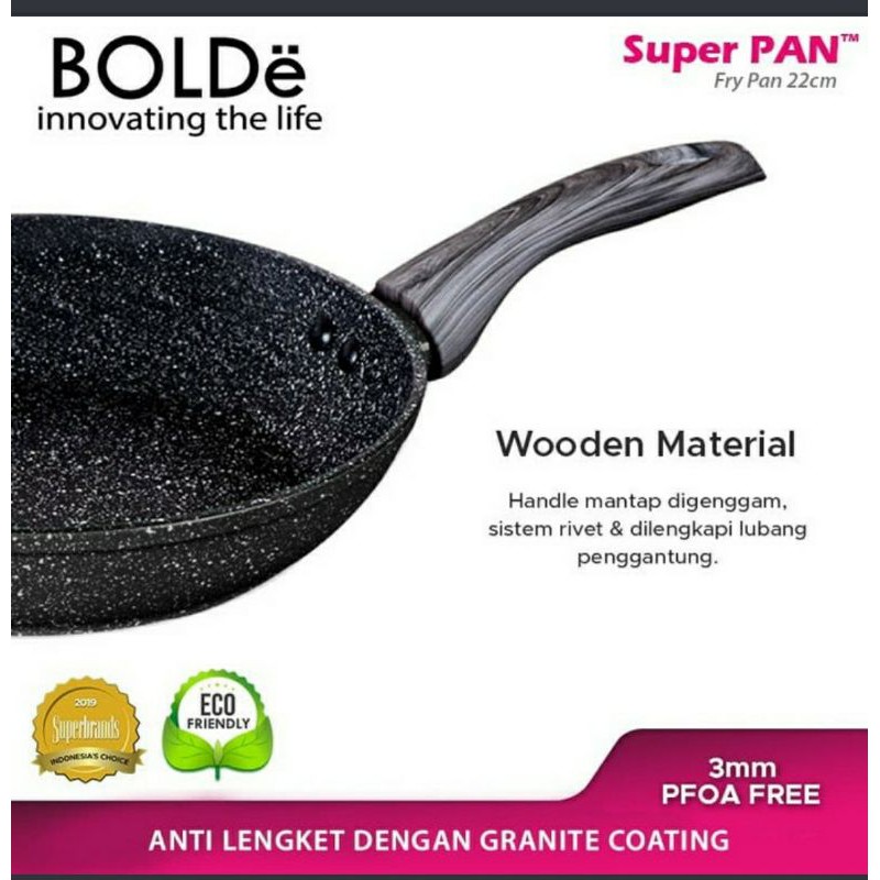 Fry Pan 22 Cm BOLDe BLACK DARK KNIGHT - Penggorengan - Super Pan