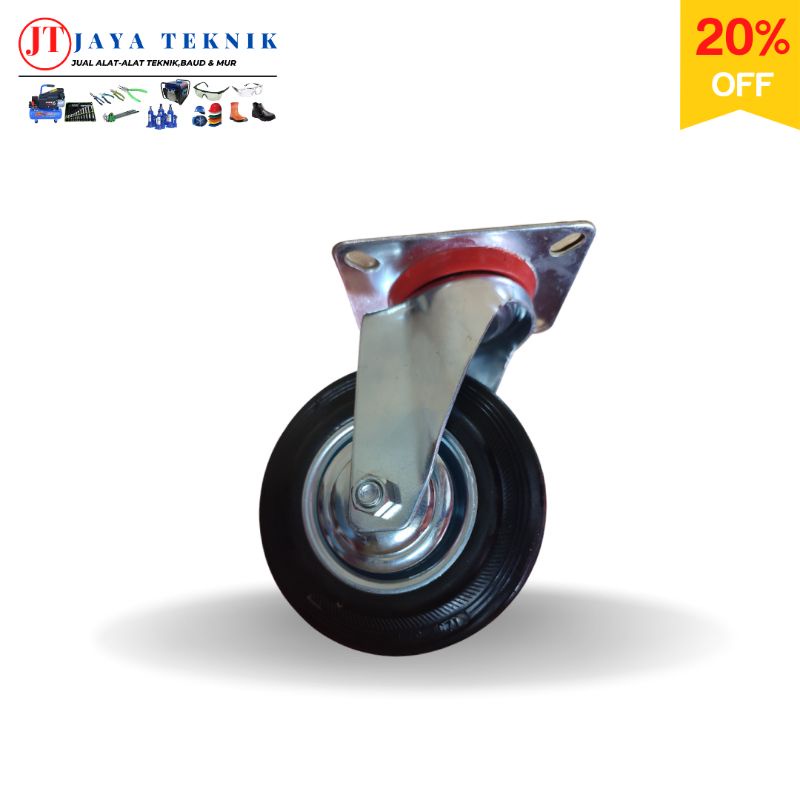 Roda Troli Karet Roha Roda Gerobak Hidup 3"Kekuatan Roda 40 kg