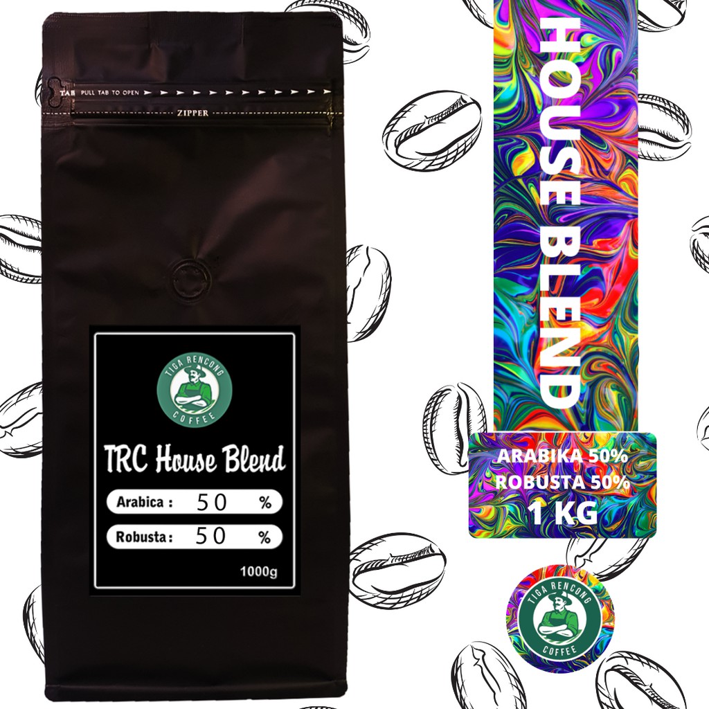 

KOPI HOUSE BLEND 50/50 1KG, COCOK BUAT ES KOPI SUSU (ASLI GAYO)