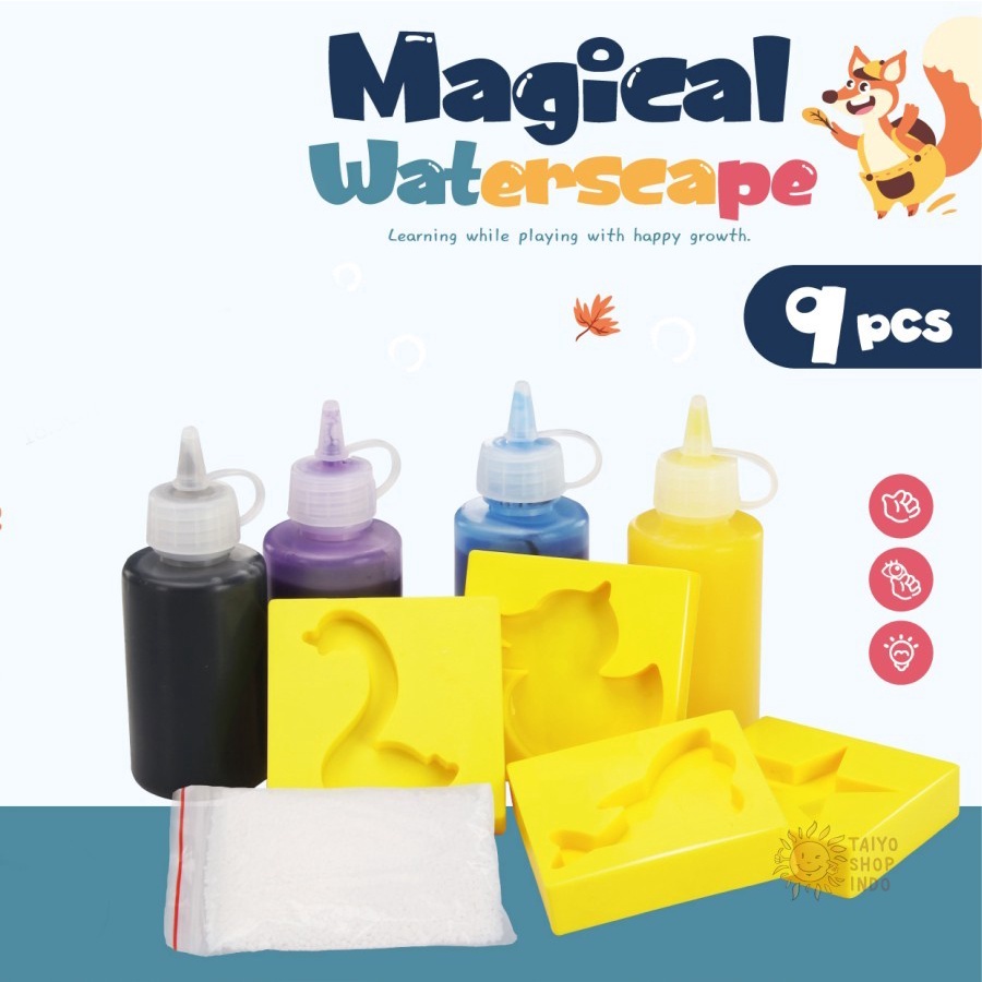 Magical Waterscape Mainan Jelly Cetak Warna DIY Mainan Edukasi Anak Mainan Montessori Anak Mainan Prakarya Anak