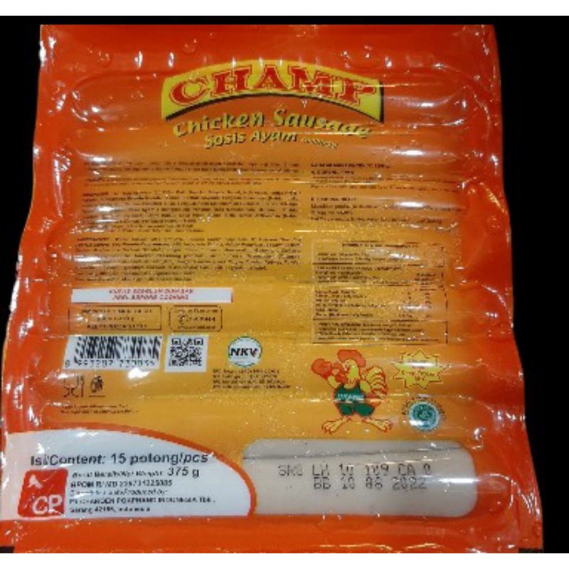 

Sosis Champ Ayam 375gr isi 15