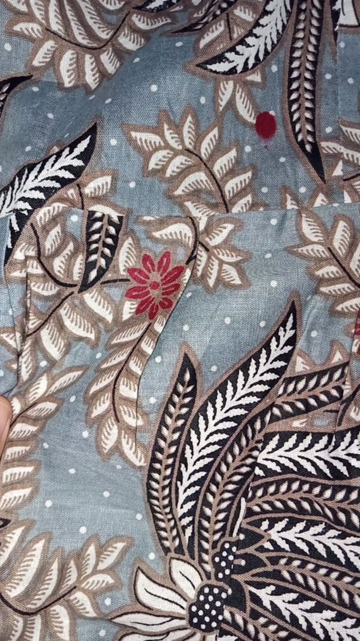 Tey-17 Batik Wanita Asj Sa Hrb026 Kenongo Kemeja Tosca Pendek