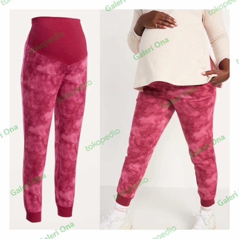 Celana panjang jogger training hamil maternity pants Old Navy tie dye