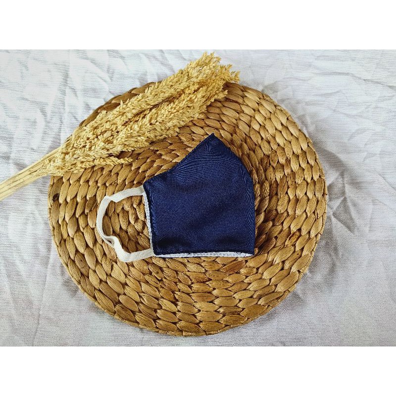 masker kain 3lapis katun tebal EARLOOP isi 1 lusin