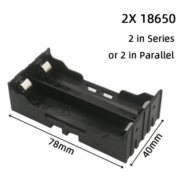 Holder Baterai Paralel 2 slot 18650 Casing Battery Plat Lempengan Kotak Batere