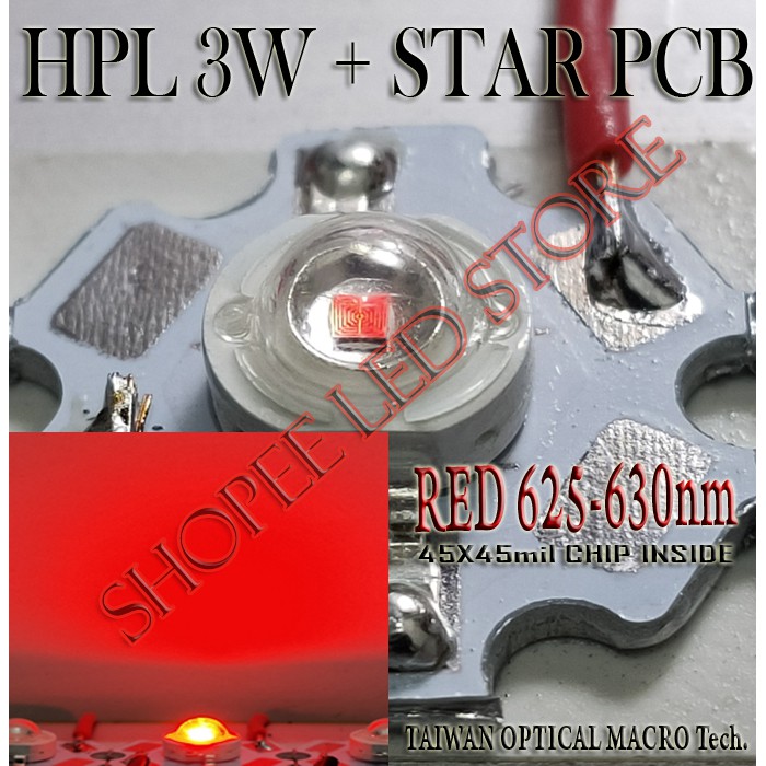 3 WATT GRADE A  HPL + STAR PCB 3W ALL  COLOR, AQUASCAPE, DECORATION