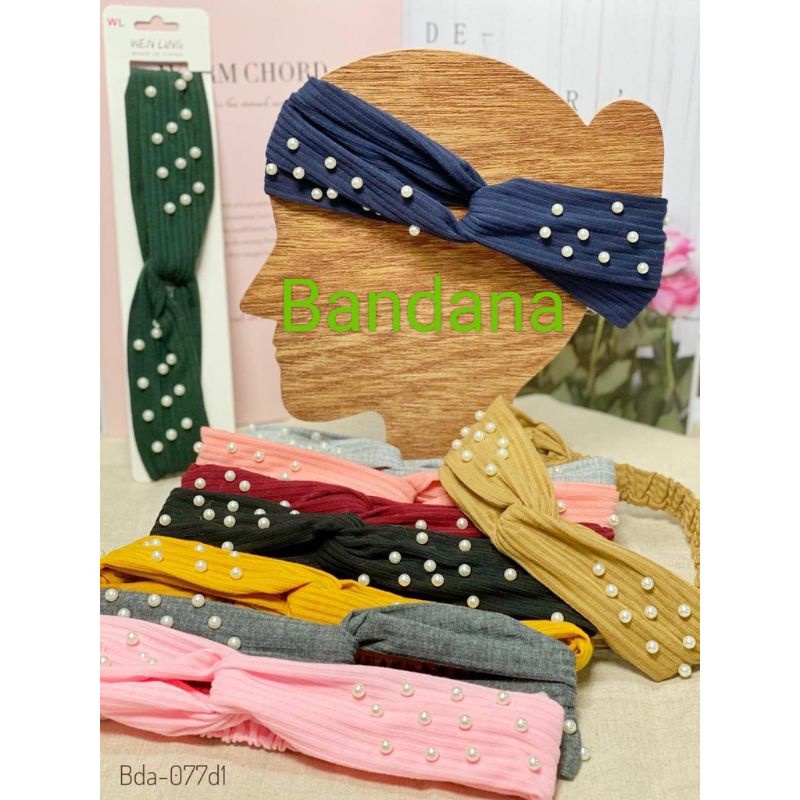 Lover.fashion Bando Korea Andriana polos &amp; kombinasi Mutiara Satin