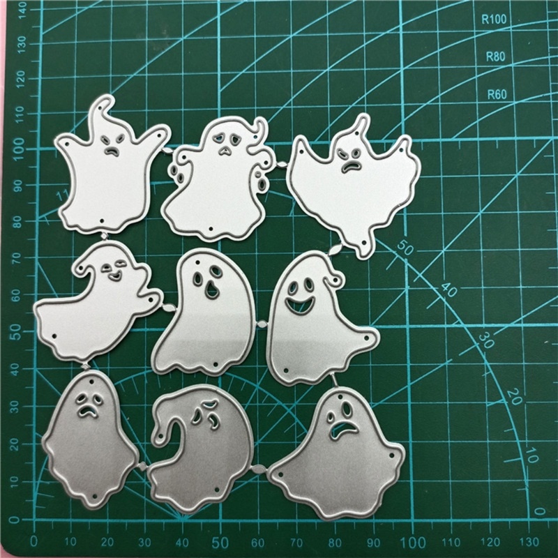 Cetakan Stensil Cutting Dies Motif Halloween Bahan Metal Baja Karbon Untuk Scrapbook / Craft Cr