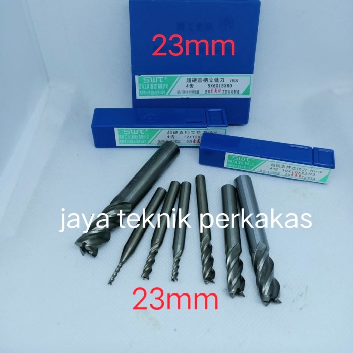 endmill swt hss 23mm - mata bor endmil 4f - mata bor besi endmill hss