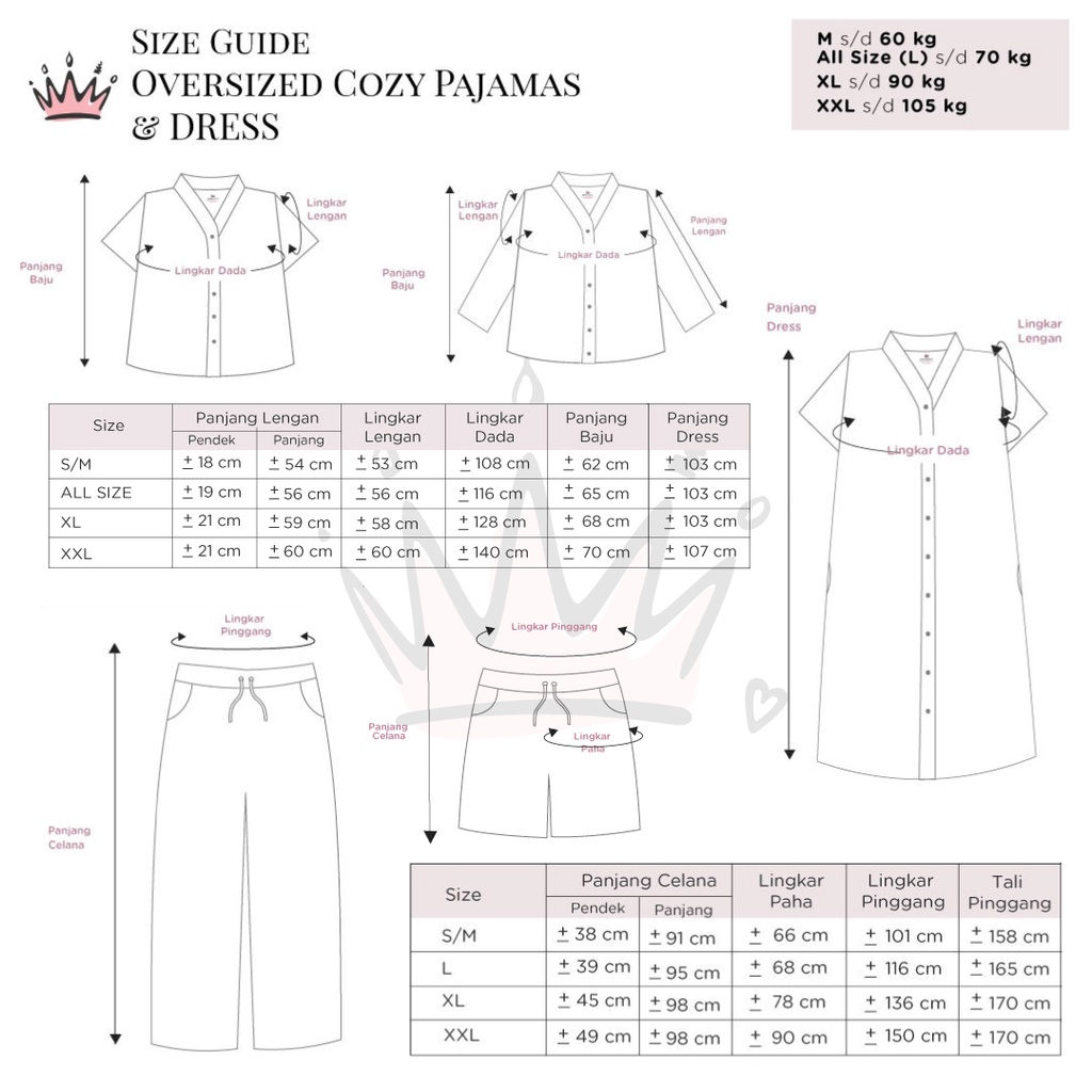 Nyonya Piyama Poly Bamboo Set Piyama Jumbo (Biscotti Polos Oversized Cozy)-8