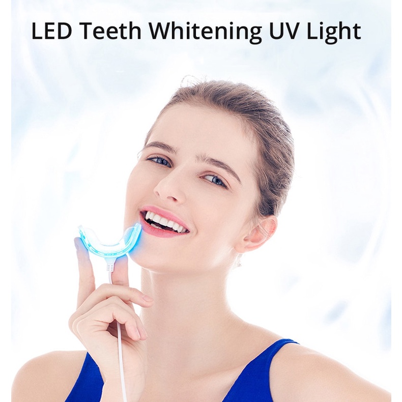 Alat Pemutih Gigi Permanen 16 Lampu LED Blue Light 3 USB Portable Bleaching Gigi Teeth Whitening  Pemutih Gigi Permanen | Teeth Whitening Kit | Alat Pemutih Gigi Cepat Lampu LED TEETH WHITENING KIT Alat Pemutih Gigi Permanen Memutihkan Gigi