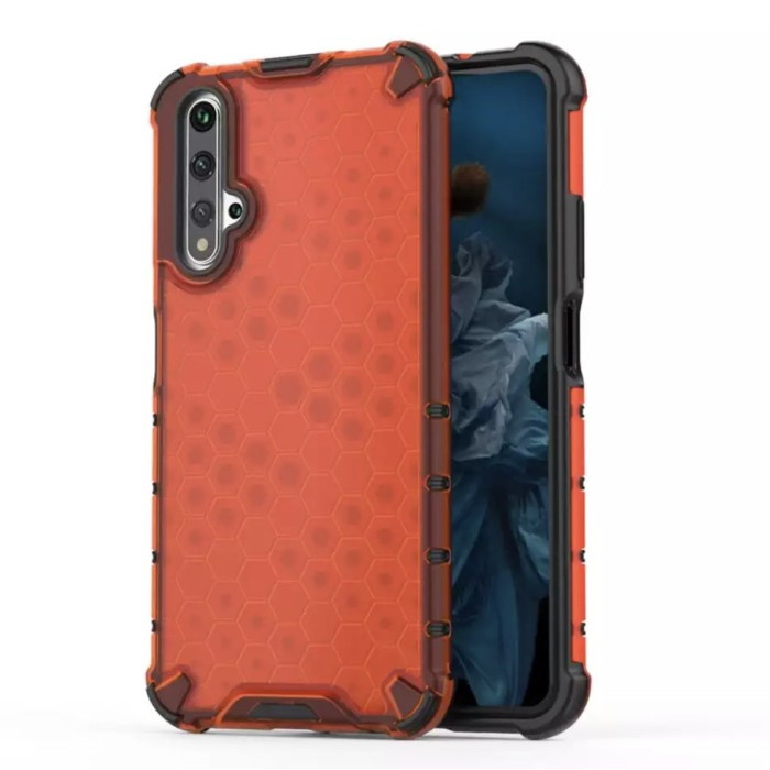 HUAWEI NOVA 5T HONEYCOMB HARD SOFT CASE BUMPER HARDCASE CLEAR RINGKE