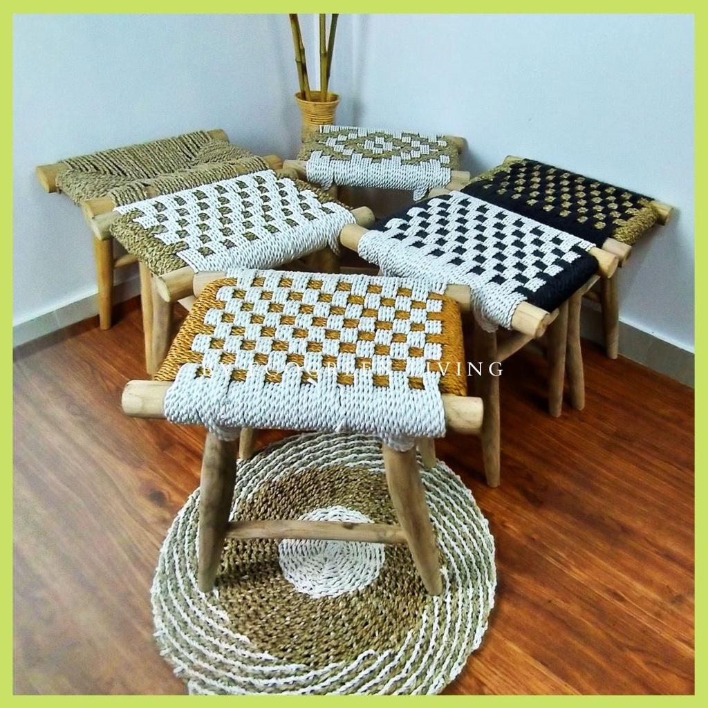 [NEW PRODUCT] Recta Stool Seagrass / kursi / bangku Kotak Anyaman Enceng gondok / Stool Seagrass Rectangle Aesthetic