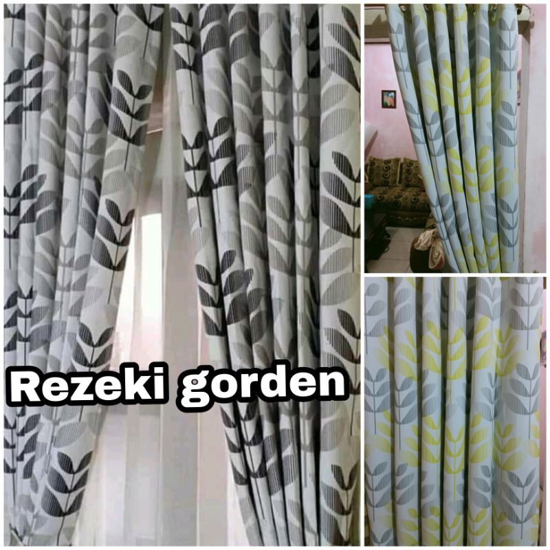 Gorden blackout amanda motif abu hitam abu kuning