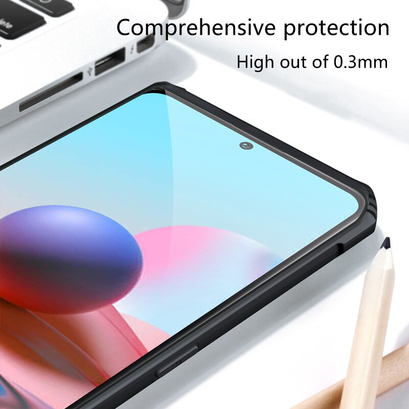 Case XIAOMI REDMI NOTE 10 Armor Fusion Transparent Casing Free Skin Carbon 3D