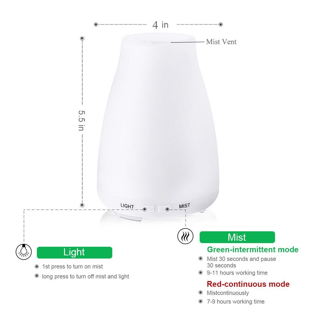 Essential Aroma Diffuser Ultrasonic 7 LED Color with REMOTE 200ML