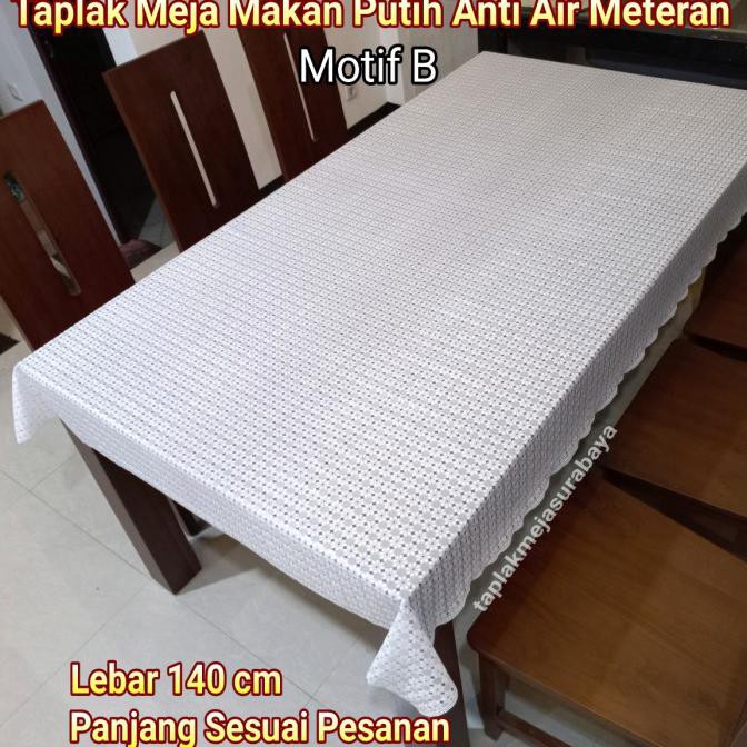BEST Taplak Meja Makan Plastik Putih Polos Meteran Panjang 3 4 5 Meter