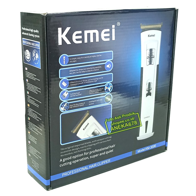 KEMEI KM 3006 ALAT CUKUR RAMBUT KUMIS JENGGOT BULU CAS SALON ELEKTRIK HAIR CLIPPER