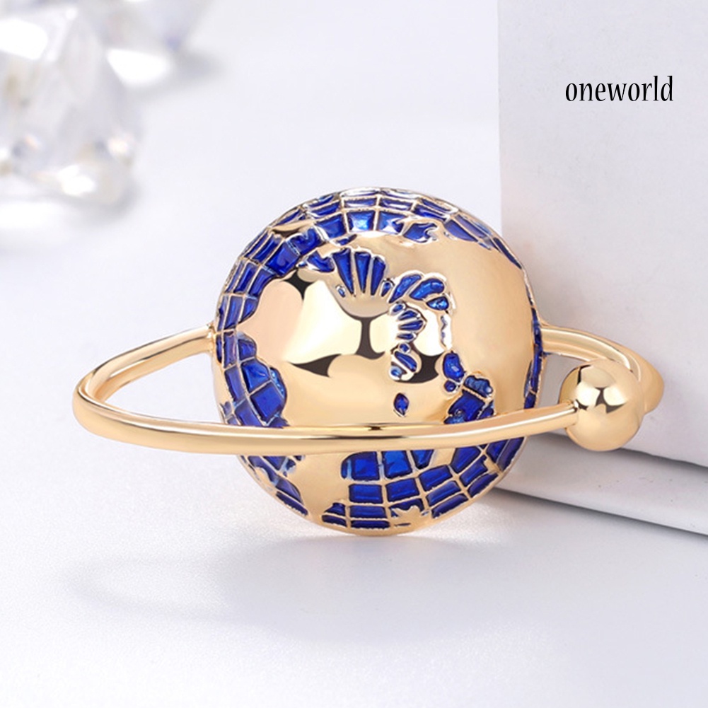 OW@ Fashion Unisex Globe Alloy Enamel Brooch Pin Badge Lapel Denim Jacket Decor