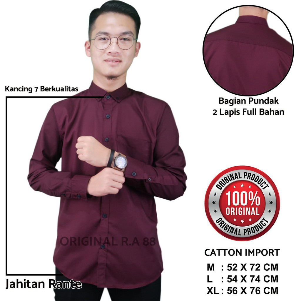 kameja panjang pria catton twill import premium