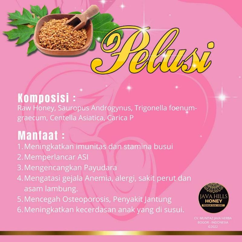 MADU PELUSI JAVAHILLS HONEY / MADU PELANCAR ASI / MADU HERBAL