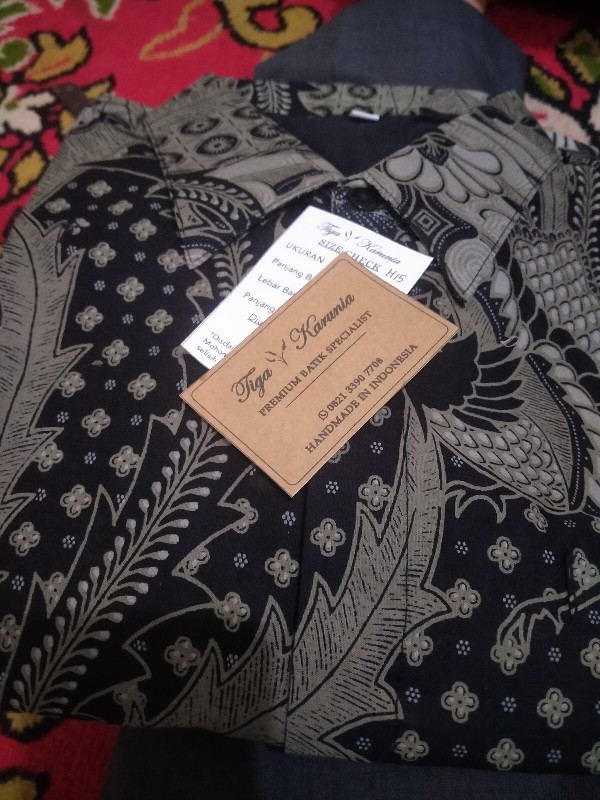 Hem Kemeja Batik Solo Full Furing Bahan Katun Lengan Panjang H15