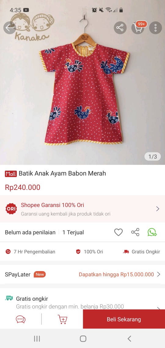 Batik Anak Ayam Babon Merah