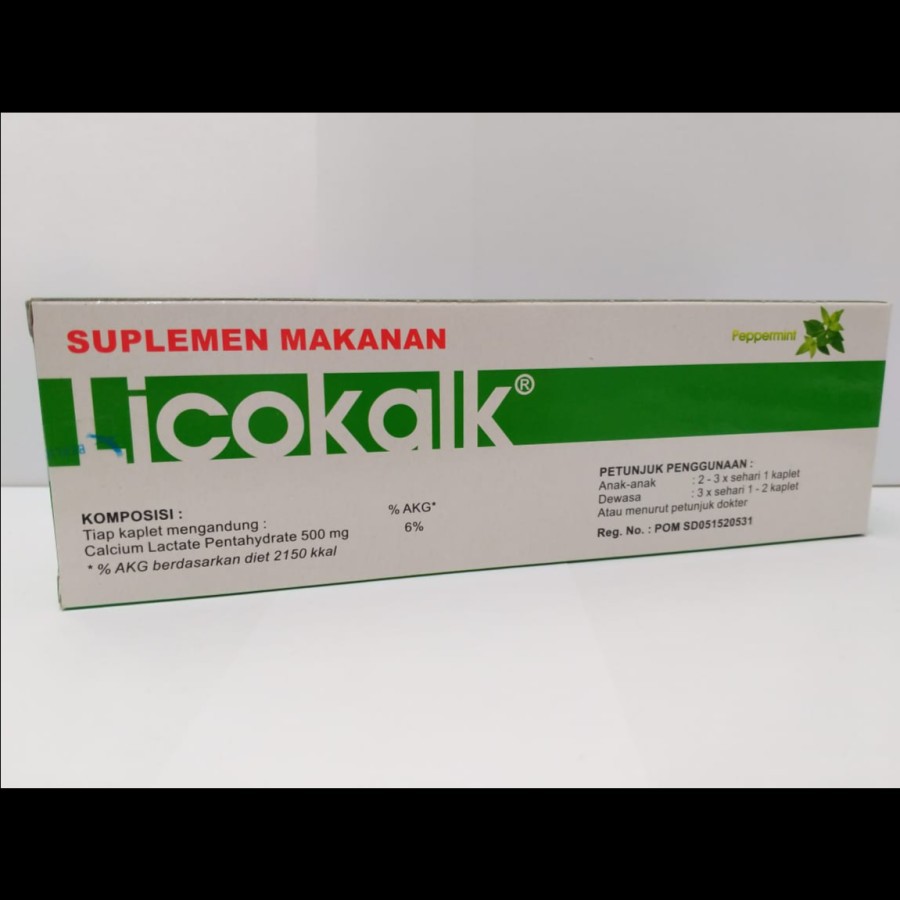 LICOKALK KAPLET / KALSIUM / SUPLEMEN MAKANAN