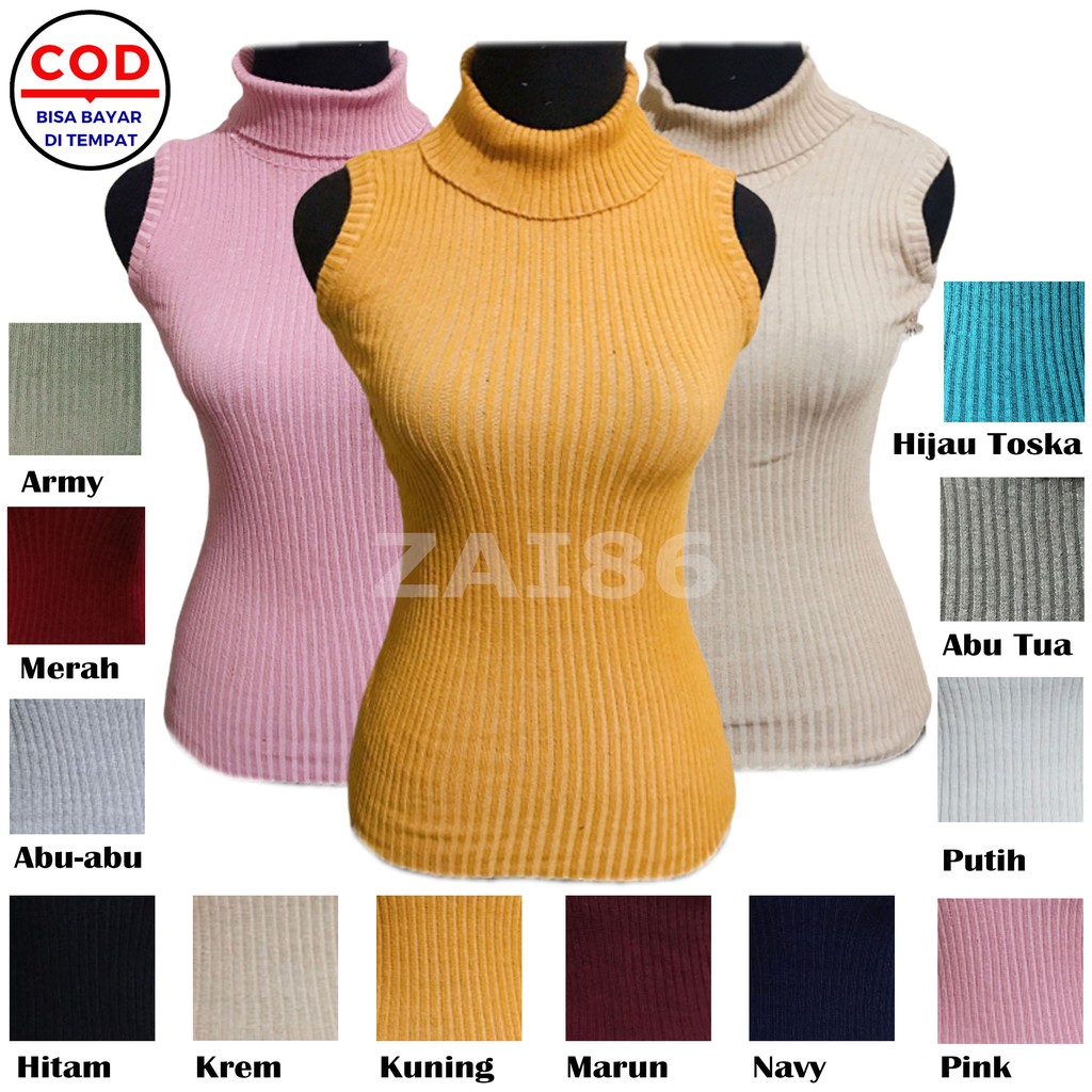 Turtle Neck Tanktop Rajut - Yukensi - Atasan Wanita