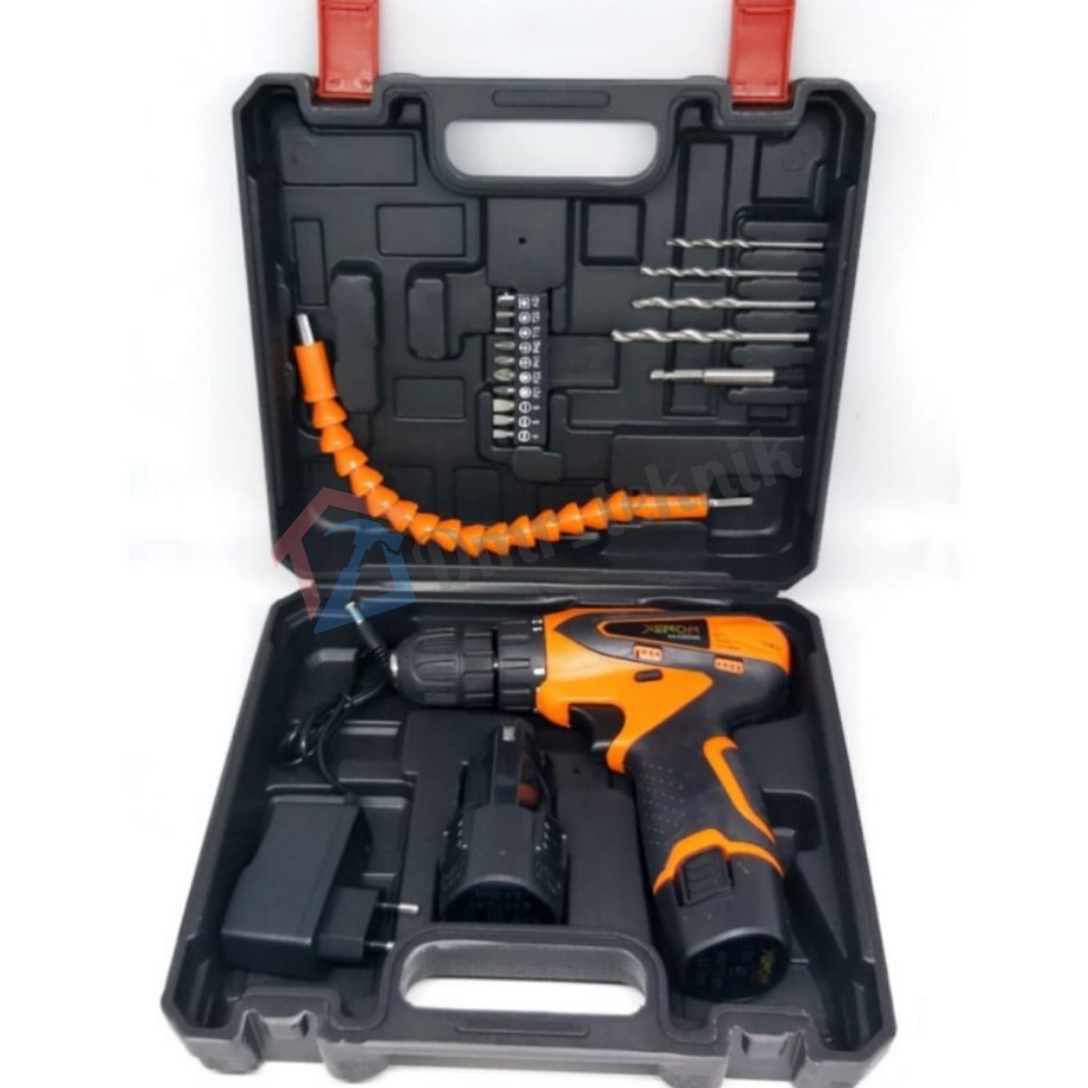 MESIN BOR XENON CDD505 BOR CHARGER BATERAI CORDLESS DRILL SET AKSESORIS
