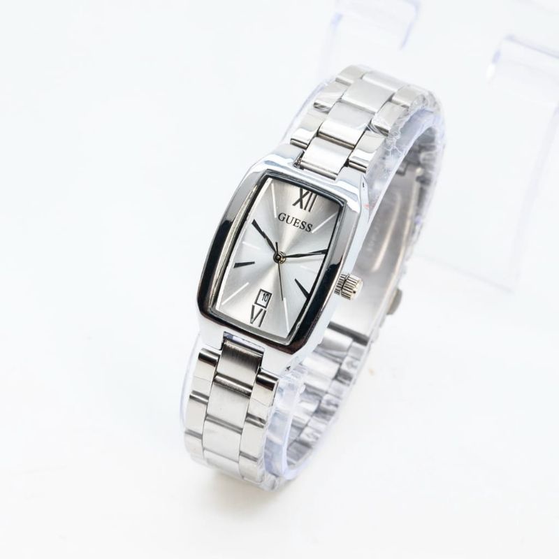 (Cod)Jam Tangab Wanita Fashion Gues Oval Strap Rantai Tanggal Aktif(Dikirim Jakarta)