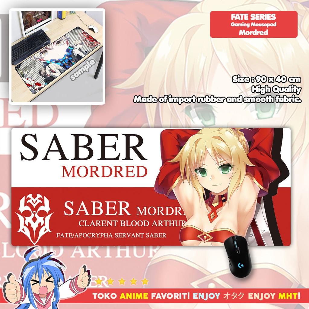 Mousepad Anime Gaming - Deskpad - Fate : Saber Red Mordred