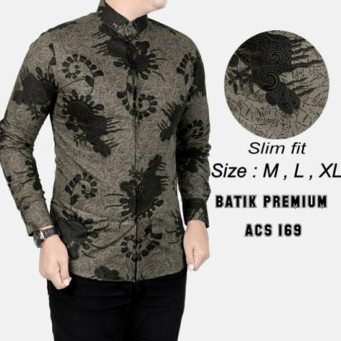 KEMEJA BATIK PRIA SLIM FIT / BAJU BATIK PRIA SLIM FIT ACS169