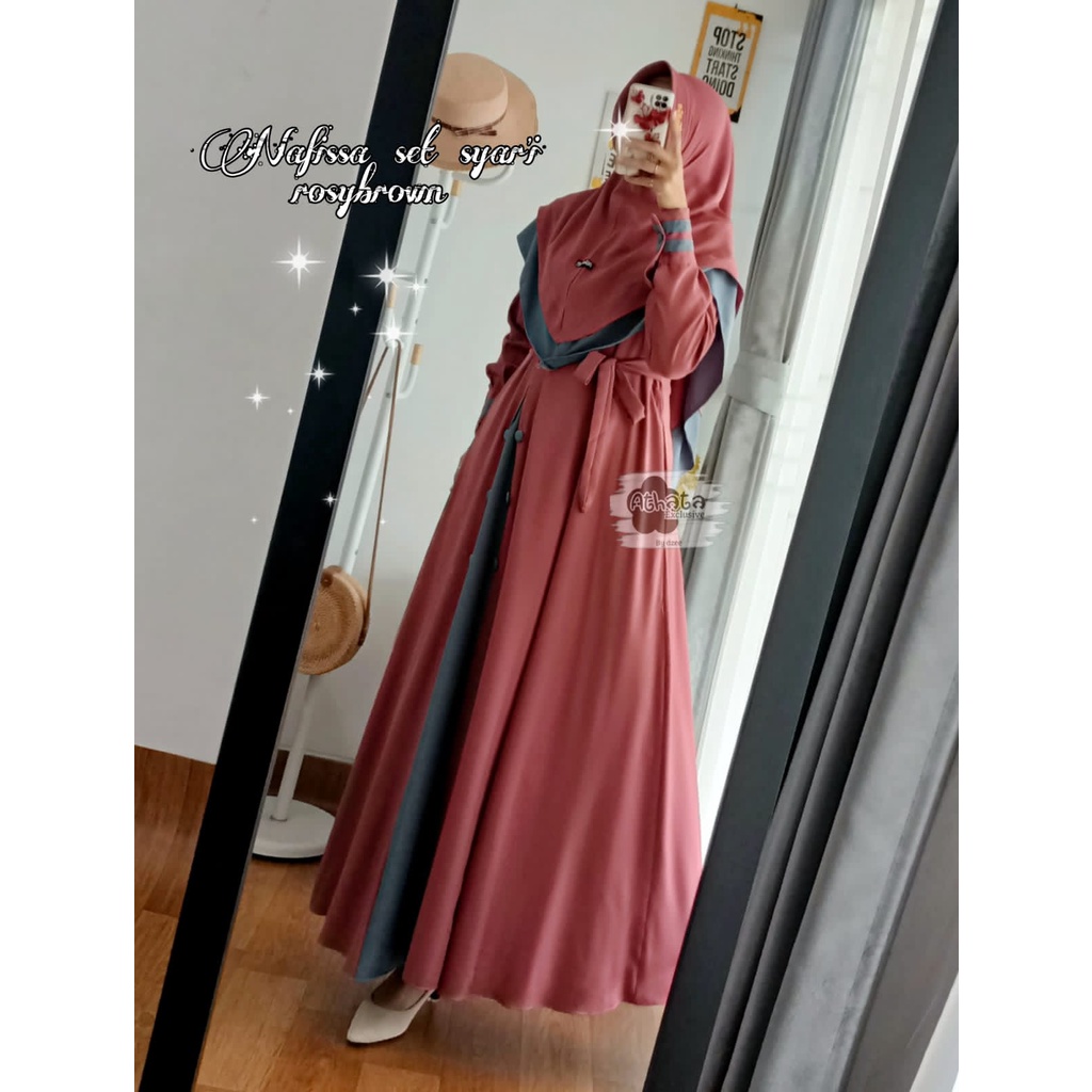 NAFISA SET SYAR'I GAMIS ATHATA BY DZEE ORI 100% √