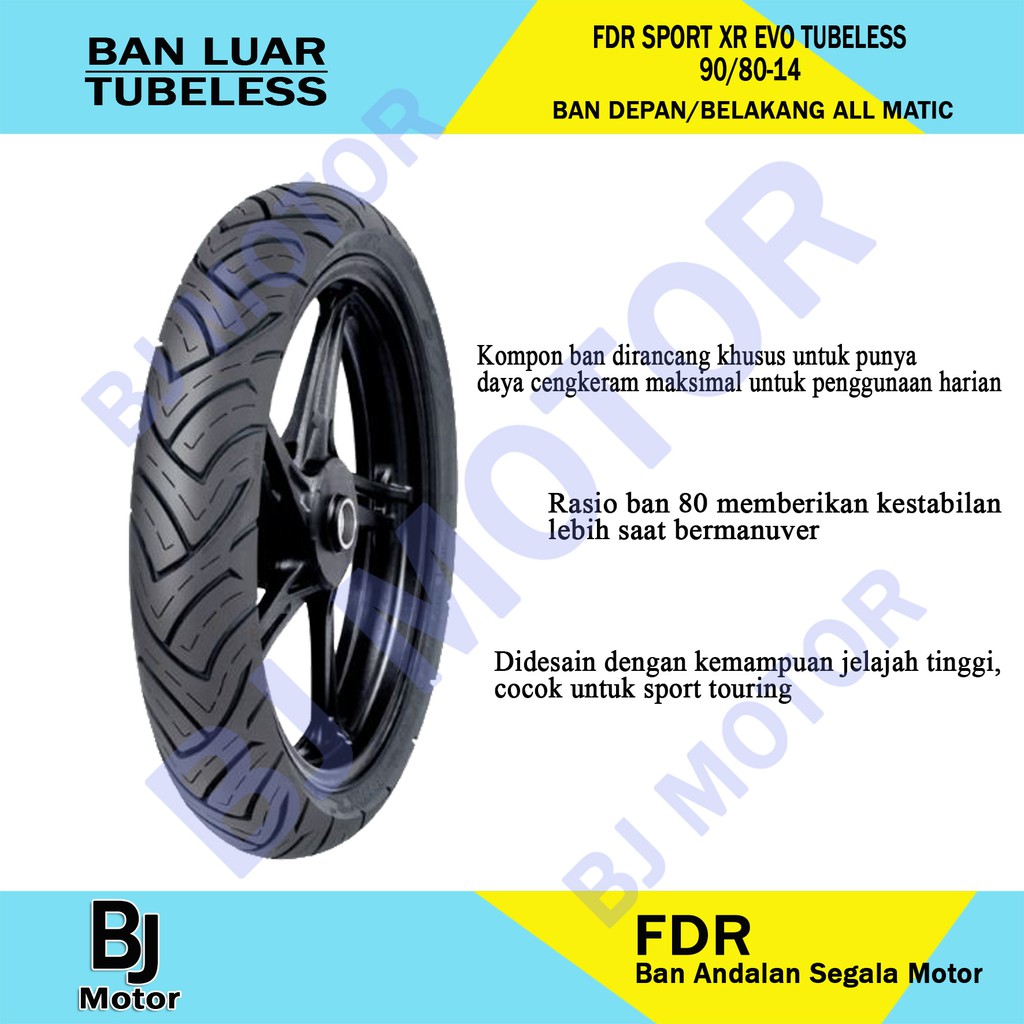 Ban Fdr Tubeless Tube Less Tubles Beat Vario Mio 90 80 14 Fdr Sport Xr Evo Shopee Indonesia