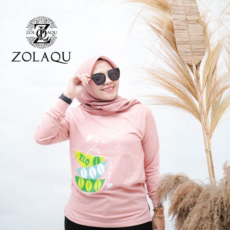 KAOS ZOLAQU 100% ORIGINAL TERBARU TERLARIS MERAH TUA, PEACH, LILAC,PUTIH KOMBINASI,PUTIH