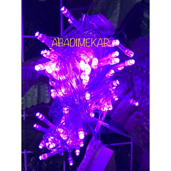 Lampu Led Natal Lampu HiasDekorasiWarna Ungu+colokan sambungan 005