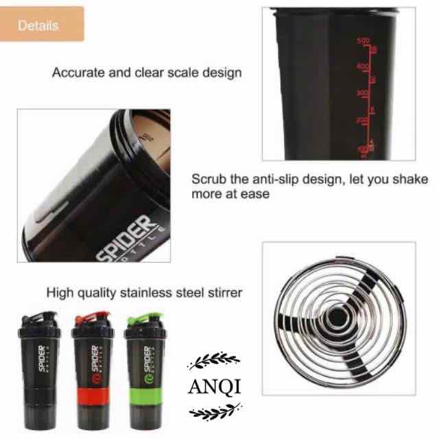 ANQI1888 botol  Minum Spider 500ml Ls 04  BPA &amp; DEHP free