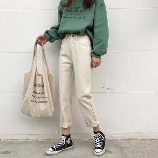 Celana Panjang Jeans Denim Casual Model Lurus High Waist Celana Panjang Jeans Denim Casual Model Lurus High Waist