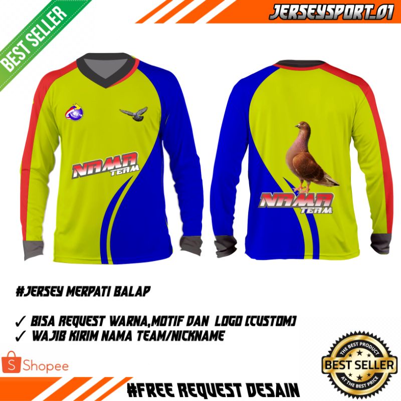 JERSEY MERPATI BALAP CUSTOM DESIGN...BISA COD