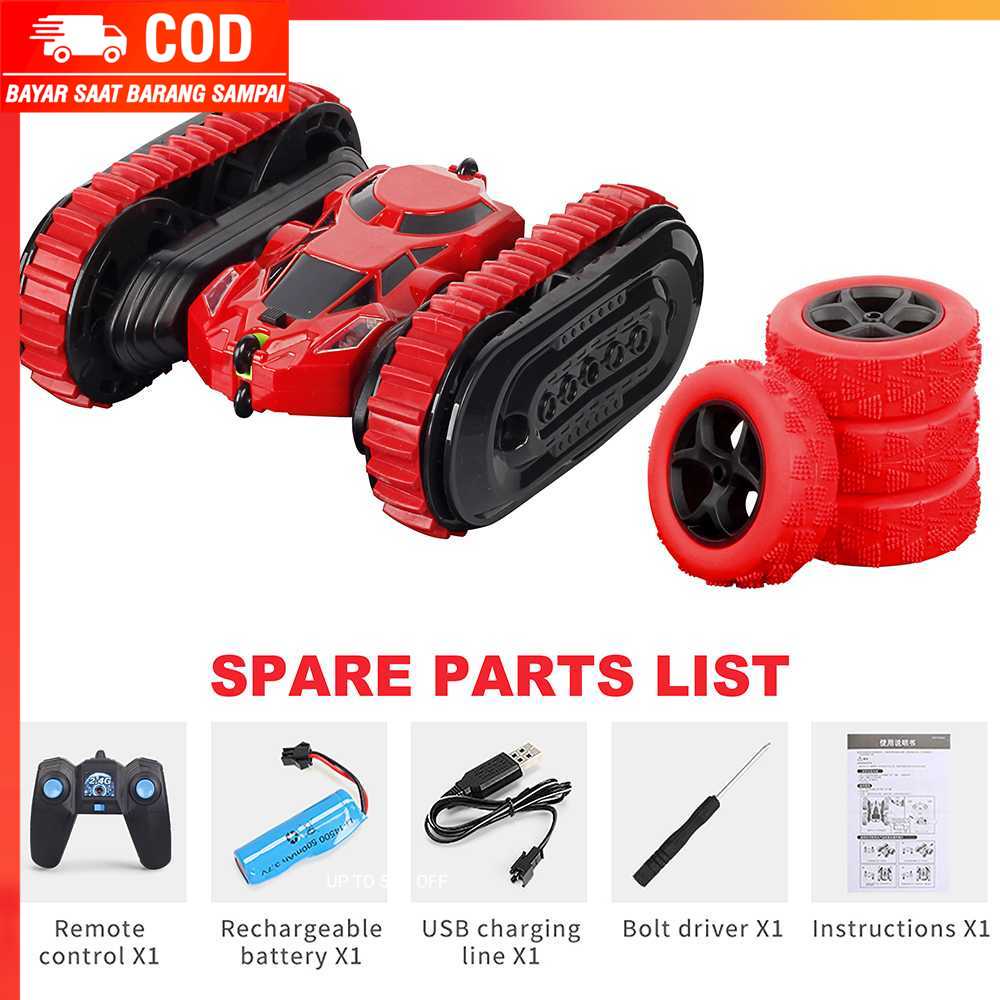 (100% BARANG ORI) Remote Control RC Stunt Buggy Car 360 Degree 2 Model Roda - HY828