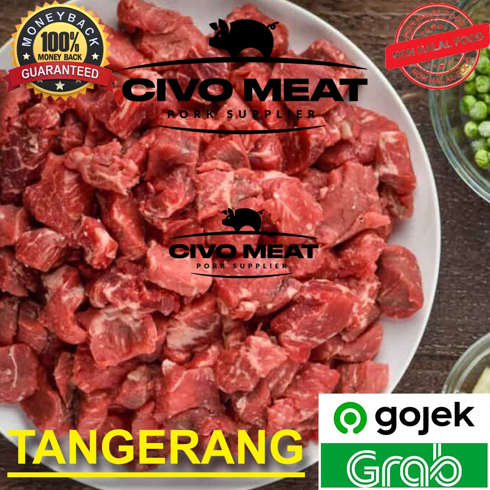 Daging Babi Kapsim potong dadu / babi kecap 500g