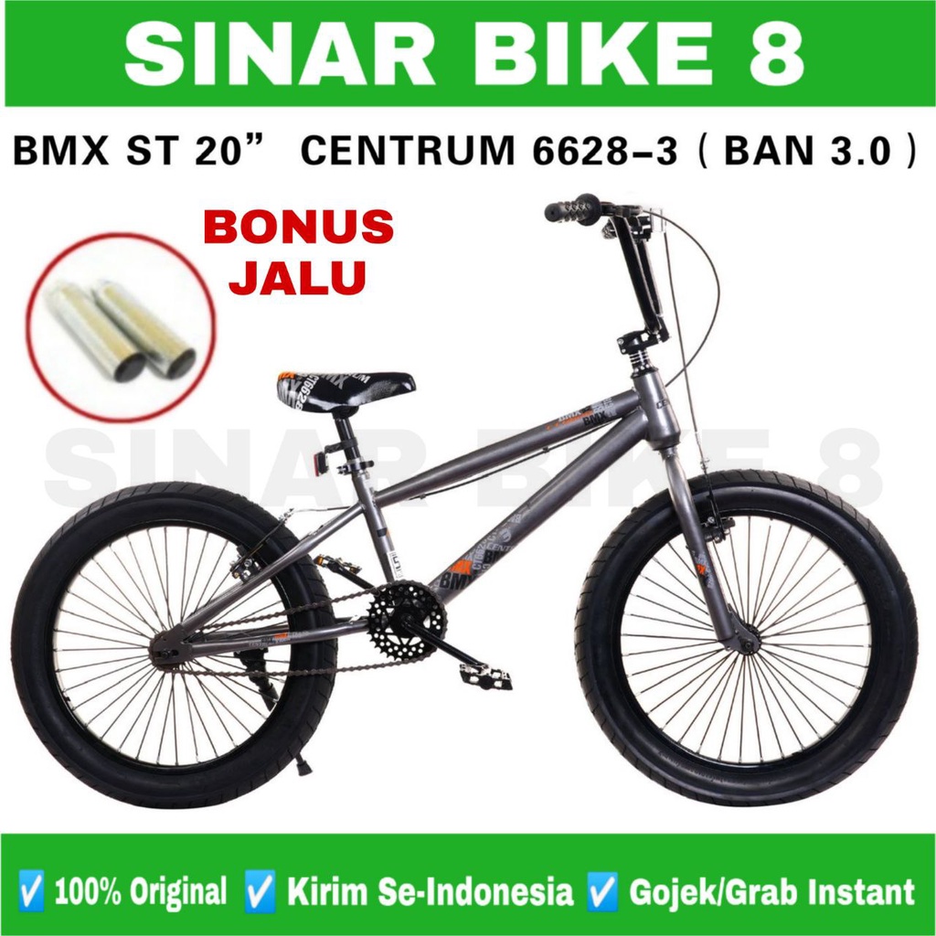 Sepeda Anak Laki Ukuran 20 Inch BMX CENTRUM CT 6628-3  Ban 2.40 kecil dan Ban 3.0 jumbo Bonus Jalu