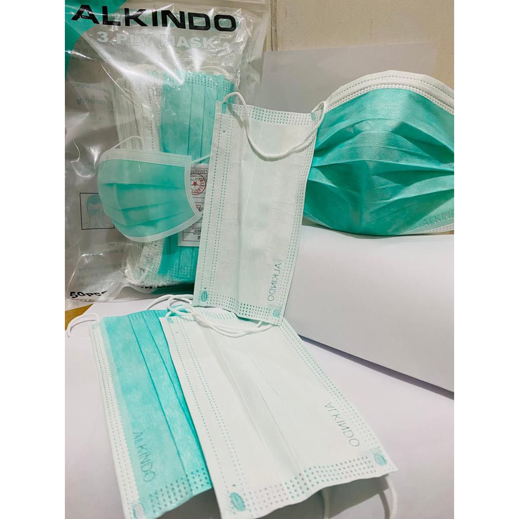 Masker Earloop 3 Ply Alkindo 1 Box Isi 50 Pcs