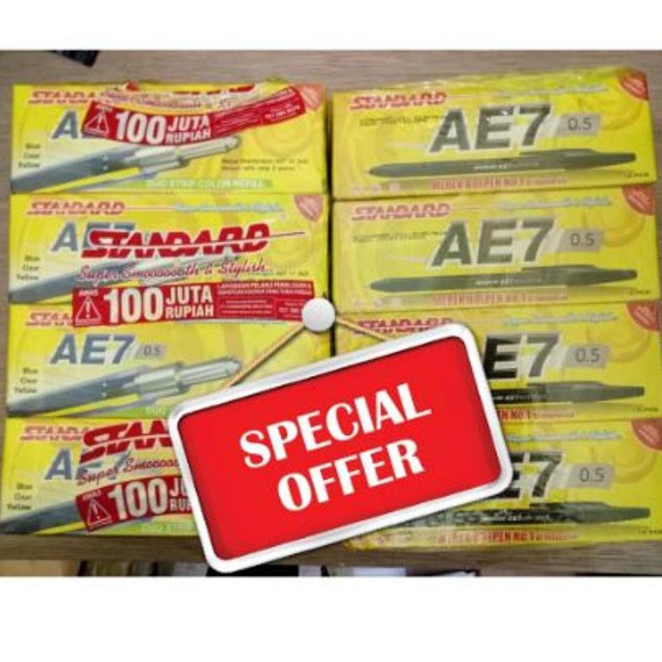 

S3dia [ PERLUSIN ] Pulpen Bolpen Ball Point Standard AE7 0.5mm Super Smooth Murah Laris |Y|7Y00|4 ,.