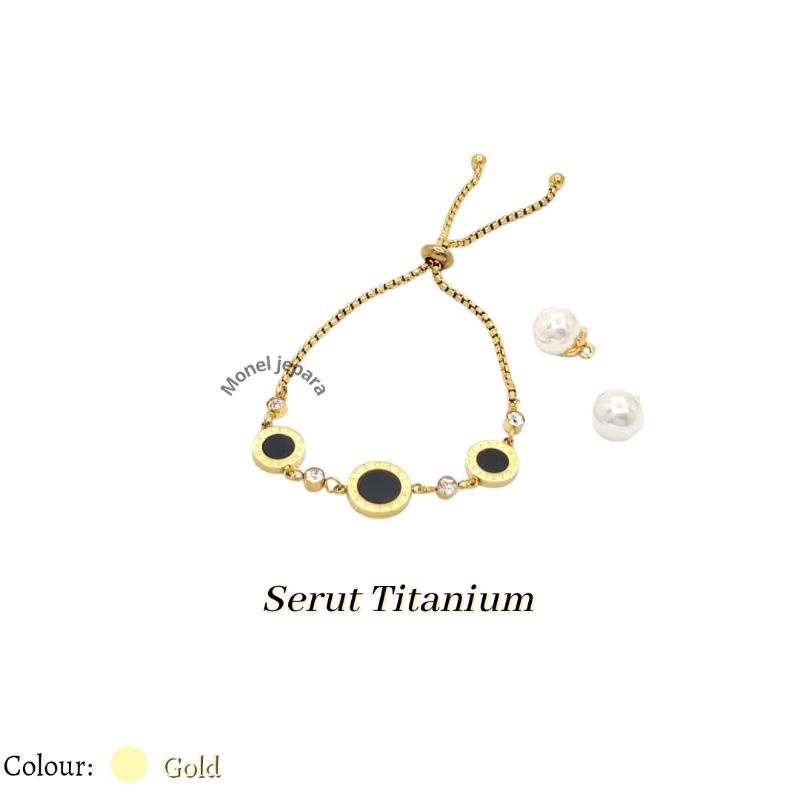 Gelang Serut Gold Titanium