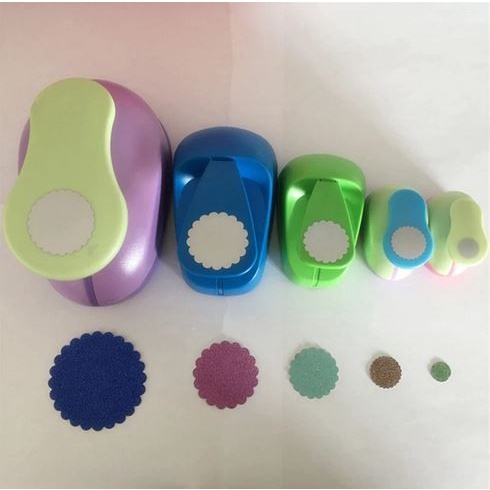 Set Paper Punch - Circle Wave Shape 5 Size