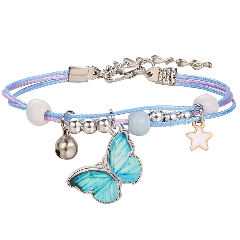Daisy Gelang Couple Etnik Bead Tali Persahabatan Braided Bracelet/Mahasiswa Friendship Adjustable Fashion Aksesoris ANTOP-R-Light-blue