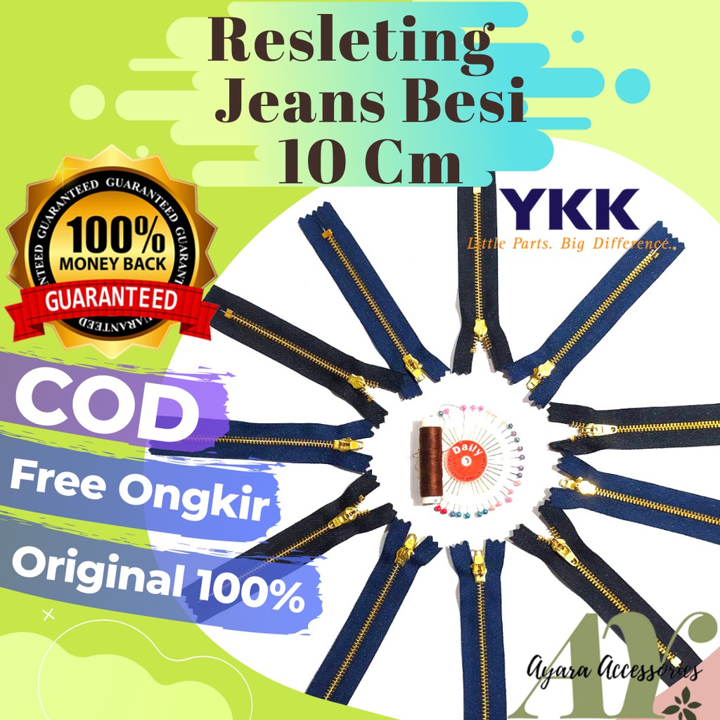 Jual Resleting Zipper Sleting Jaket Jeans Levis Ykk Besi Emas No