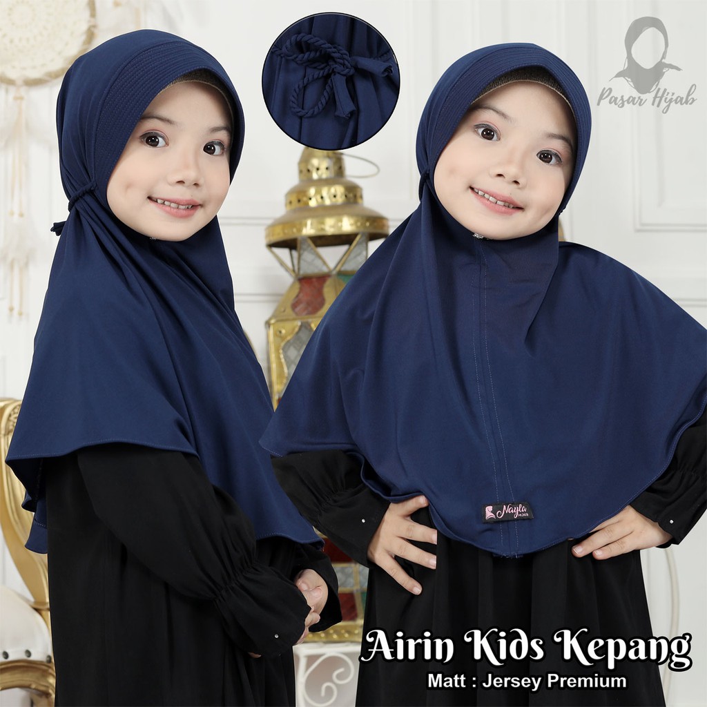 Kerudung Anak Tali Kepang AIRIN KIDS KEPANG Jilbab Anak Instan Jersey Premium Terbaru Pasar Hija'b